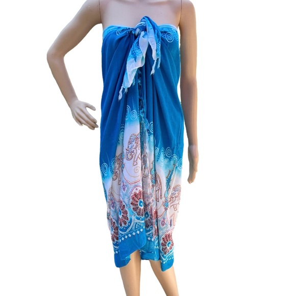Women's Scarf Wrap Elephant Print Beach Sarong Travel - Picture 1 of 3